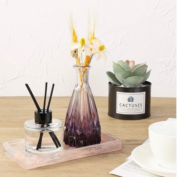 Other - Mini Resin Vanity Tray || Decorative Countertop Organizer in Ink Pink - 7.9” 💗